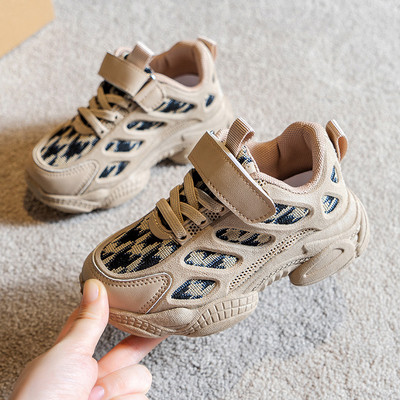 Νέα Spring Boy Casual Sneakers Fashion Houndstooth Running Sport Shoes Κοριτσίστικα παπούτσια τένις χοντρά αθλητικά παπούτσια Jogging Trainers F11284