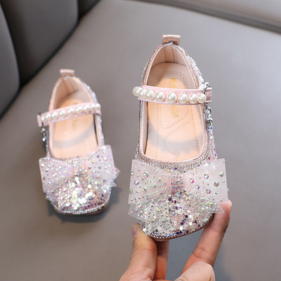Παπούτσια Bling Bow Κοριτσίστικα Παπούτσια Πριγκίπισσας Νέο πάρτι Γάμος Παπούτσια Παράσταση χορού Άνοιξη Φθινόπωρο Νέα Flats Παιδικά Παπούτσια H992