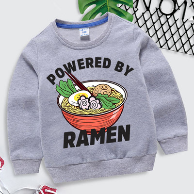 Powered By Ramen Print Bebeluși Baieți Hanorace Ramen japonez Haine pentru copii Fete Desene animate Bol cu tăiței Y2k Sudadera Pulover de modă