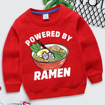 Powered by Ramen Εκτύπωση Baby Boys Hoodies Ιαπωνικά Ramen Παιδικά Ρούχα Κοριτσίστικα Κινούμενα Σχέδια Noodle Bowl Y2k Sudadera Fashion Πουλόβερ