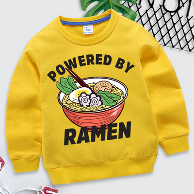 Powered by Ramen Εκτύπωση Baby Boys Hoodies Ιαπωνικά Ramen Παιδικά Ρούχα Κοριτσίστικα Κινούμενα Σχέδια Noodle Bowl Y2k Sudadera Fashion Πουλόβερ