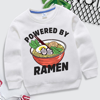 Powered by Ramen Εκτύπωση Baby Boys Hoodies Ιαπωνικά Ramen Παιδικά Ρούχα Κοριτσίστικα Κινούμενα Σχέδια Noodle Bowl Y2k Sudadera Fashion Πουλόβερ