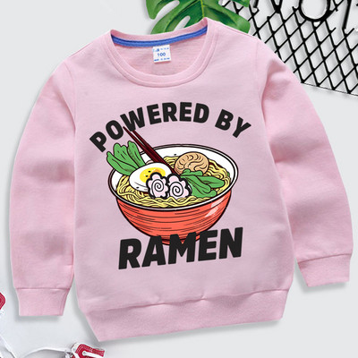 Powered by Ramen Εκτύπωση Baby Boys Hoodies Ιαπωνικά Ramen Παιδικά Ρούχα Κοριτσίστικα Κινούμενα Σχέδια Noodle Bowl Y2k Sudadera Fashion Πουλόβερ