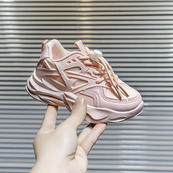 Представени детски масивни маратонки Розови дишащи обувки за джогинг за малко момиче Комфортни детски обувки за момчета G02191