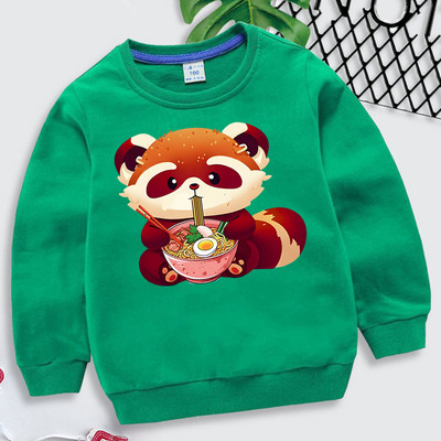 Panda Γιαπωνέζικο Ramen Παιδικά Ρούχα Κοριτσίστικα Harajuku Φούτερ για ζώα Κινούμενα σχέδια Y2k Streetwear Γιαπωνέζικα Ramen Βρεφικά Φούτερ για αγόρια