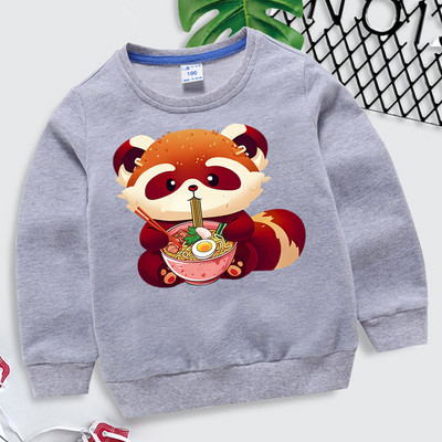 Panda Γιαπωνέζικο Ramen Παιδικά Ρούχα Κοριτσίστικα Harajuku Φούτερ για ζώα Κινούμενα σχέδια Y2k Streetwear Γιαπωνέζικα Ramen Βρεφικά Φούτερ για αγόρια