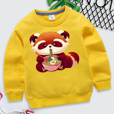 Panda Γιαπωνέζικο Ramen Παιδικά Ρούχα Κοριτσίστικα Harajuku Φούτερ για ζώα Κινούμενα σχέδια Y2k Streetwear Γιαπωνέζικα Ramen Βρεφικά Φούτερ για αγόρια