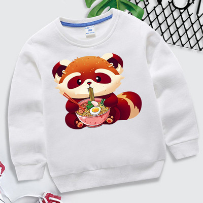 Panda Γιαπωνέζικο Ramen Παιδικά Ρούχα Κοριτσίστικα Harajuku Φούτερ για ζώα Κινούμενα σχέδια Y2k Streetwear Γιαπωνέζικα Ramen Βρεφικά Φούτερ για αγόρια