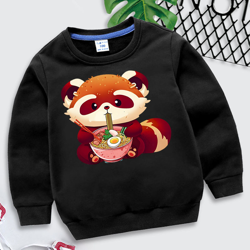 Panda Japanski Ramen Dječja Odjeća Za Djevojčice Harajuku Animal Hoodies Cartoon Y2k Ulična Japanska Ramen Dukserica za Dječake