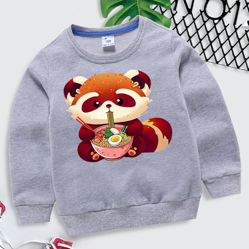 Panda Japanski Ramen Dječja Odjeća Za Djevojčice Harajuku Animal Hoodies Cartoon Y2k Ulična Japanska Ramen Dukserica za Dječake