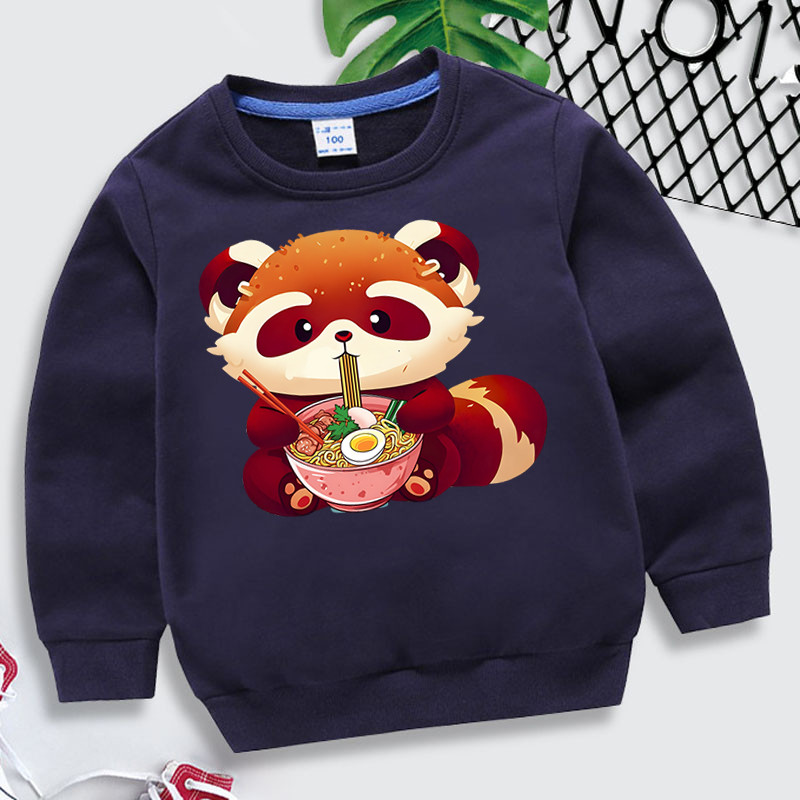 Panda Japanski Ramen Dječja Odjeća Za Djevojčice Harajuku Animal Hoodies Cartoon Y2k Ulična Japanska Ramen Dukserica za Dječake