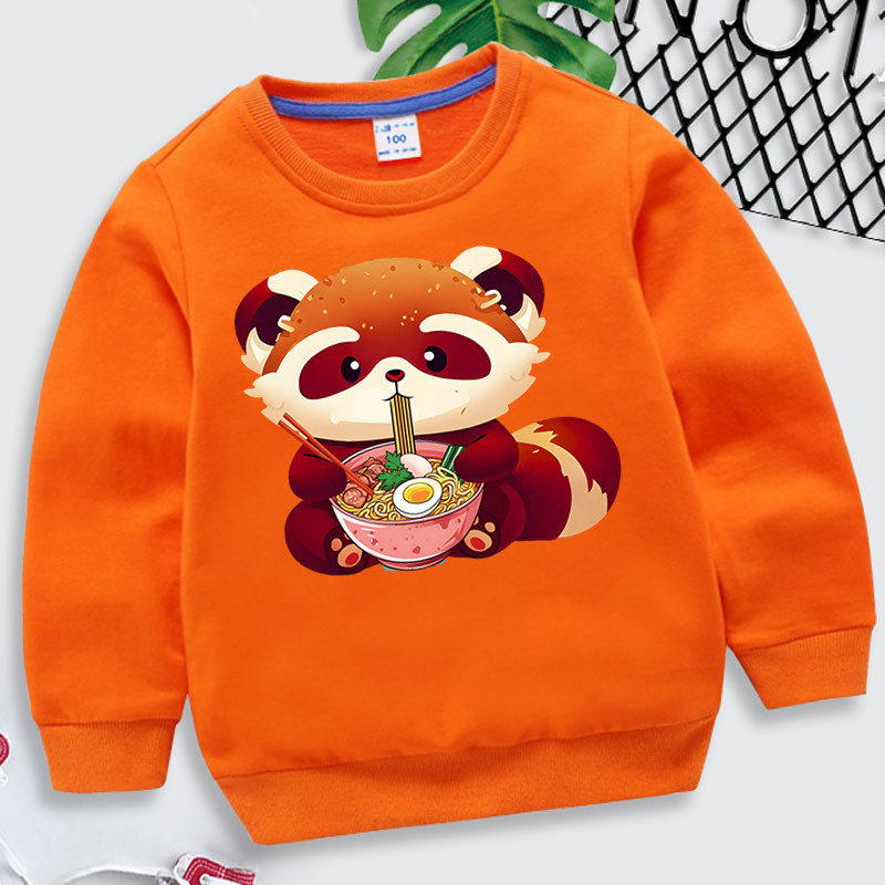 Panda Japanski Ramen Dječja Odjeća Za Djevojčice Harajuku Animal Hoodies Cartoon Y2k Ulična Japanska Ramen Dukserica za Dječake