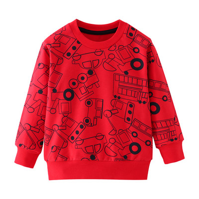 Jumping Meters New Arrival Yellow Boys Sweatshirts Cars Print Cartoon Βρεφικά βαμβακερά ρούχα Φθινόπωρο Άνοιξη Παιδικά Φούτερ πουκάμισα