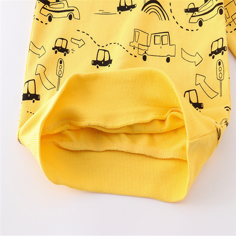 Jumping Meters Novi dolazak Žute majice za dječake Automobili Crtići s printom Dječja pamučna odjeća Jesen Proljeće Dječje majice s kapuljačom
