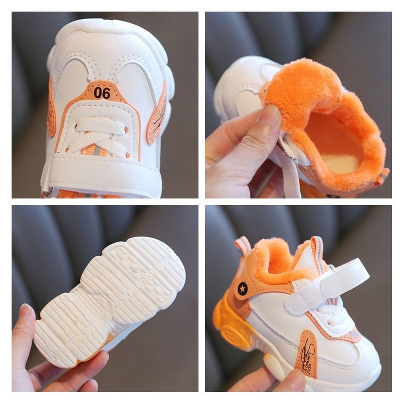 Kruleepo Bebe Djevojčice Dječaci Jesen Zima Plišane tople sportske tenisice Djeca Dječje Visoke neklizajuće cipele za trčanje na otvorenom