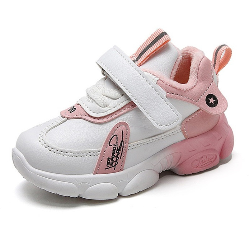 Kruleepo Bebe Djevojčice Dječaci Jesen Zima Plišane tople sportske tenisice Djeca Dječje Visoke neklizajuće cipele za trčanje na otvorenom