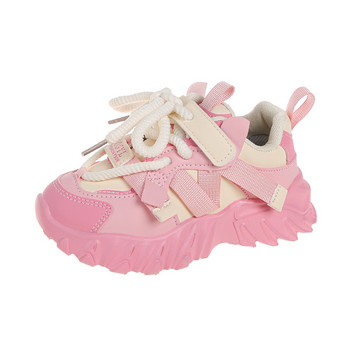 Ново пристигане Детски маратонки Pretty Silhouette Girl Running Shoes Pink Black Khaki Модерни детски обувки Обувки за момчета G09212