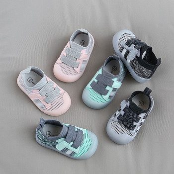 Детски ежедневни спортни обувки Мрежести дишащи обувки за прохождане за момчета и момичета Меки подметки Противоплъзгащи се бебешки обувки за ходене Бебешки спортни обувки