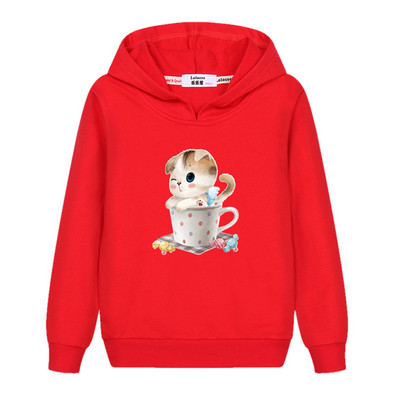 Aimi Lakana Cute Cat Graphic Hoodies Μικρό Κοριτσάκι Μακρυμάνικο Παλτό Φθινοπωρινό βαμβακερό Φούτερ Παιδικά Ρούχα κινουμένων σχεδίων 3-14Τ