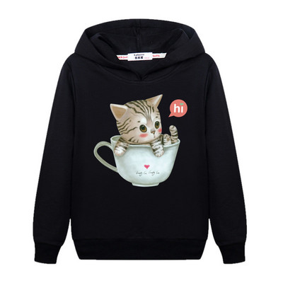 Aimi Lakana Cute Cat Graphic Hoodies Μικρό Κοριτσάκι Μακρυμάνικο Παλτό Φθινοπωρινό βαμβακερό Φούτερ Παιδικά Ρούχα κινουμένων σχεδίων 3-14Τ