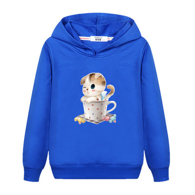 Aimi Lakana Cute Cat Graphic Hoodies Μικρό Κοριτσάκι Μακρυμάνικο Παλτό Φθινοπωρινό βαμβακερό Φούτερ Παιδικά Ρούχα κινουμένων σχεδίων 3-14Τ