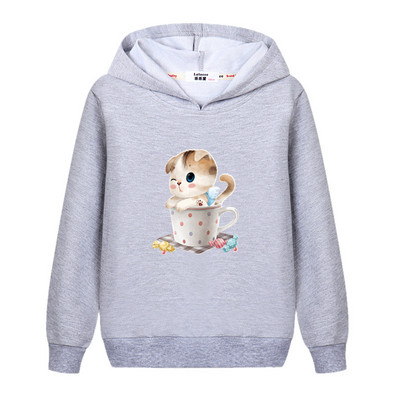 Aimi Lakana Cute Cat Graphic Hoodies Μικρό Κοριτσάκι Μακρυμάνικο Παλτό Φθινοπωρινό βαμβακερό Φούτερ Παιδικά Ρούχα κινουμένων σχεδίων 3-14Τ