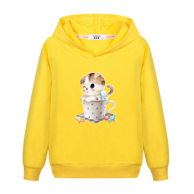 Aimi Lakana Cute Cat Graphic Hoodies Μικρό Κοριτσάκι Μακρυμάνικο Παλτό Φθινοπωρινό βαμβακερό Φούτερ Παιδικά Ρούχα κινουμένων σχεδίων 3-14Τ