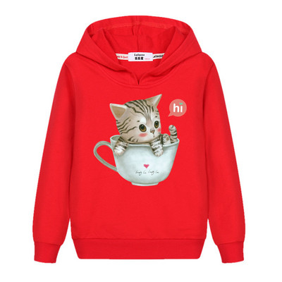 Aimi Lakana Cute Cat Graphic Hoodies Μικρό Κοριτσάκι Μακρυμάνικο Παλτό Φθινοπωρινό βαμβακερό Φούτερ Παιδικά Ρούχα κινουμένων σχεδίων 3-14Τ