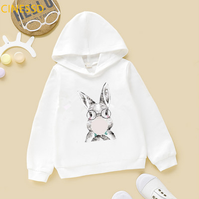 Kawaii Funny Animal Print Φούτερ Κορίτσι Ειρήνη αγάπη Χριστουγεννιάτικα αγόρια Ρούχα Παιδικά κινούμενα σχέδια Γραφικά μακρυμάνικα κουκούλα Streetwear