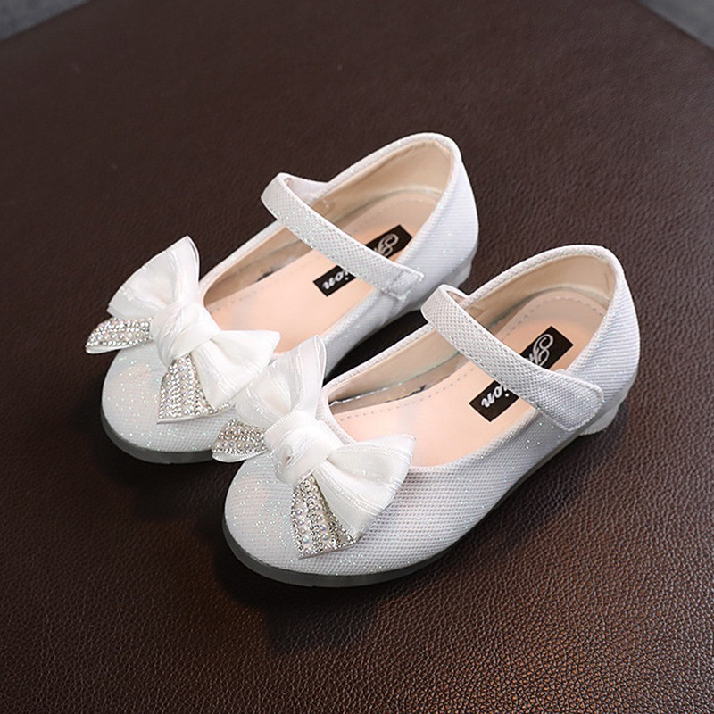 Baywell dječje cipele Sjajne cipele s mašnama od dijamanata Princess cipelice Dječje cipele za zabavu za djevojčice Dječje ravne cipele za nastup