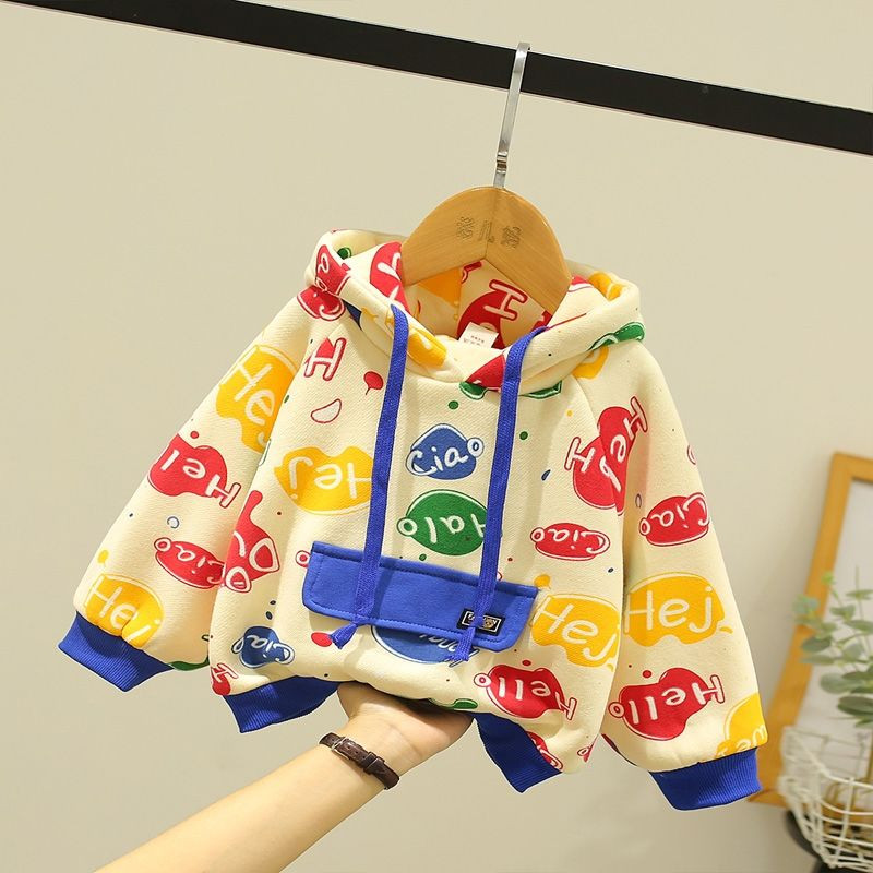 Jesen Zima Dječje majice s kapuljačom First I Need Coffee Letter Sweatshirt dugih rukava Pulover s dolčevitom od flisa za djevojčice