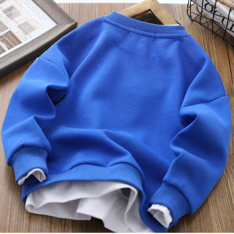 Džemper za dječake proljeće i jesen 2022. Novi dječji lažni dvodijelni pulover za slobodno vrijeme Dječji sportski labavi gornji dio dugih rukava