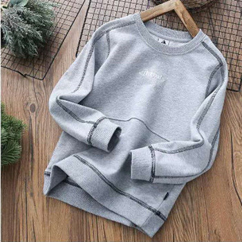 Детско облекло Пуловер в нов стил за момче есен зима Риза с кръгло деколте Плюшено удебелено свободно време Пуловер с дълъг ръкав