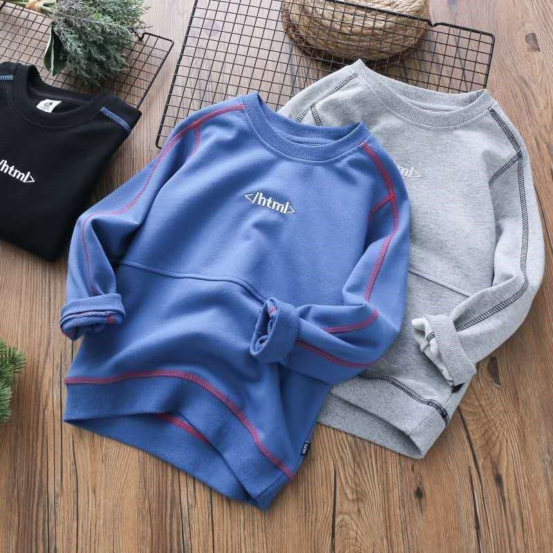 Dječja odjeća Džemper novog stila za dječake jesen zima košulja s okruglim izrezom plišana podebljana majica za slobodno vrijeme pulover dugih rukava