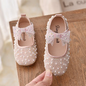 Νέα κοριτσίστικα παπούτσια Princess single Pearl Shallow Παιδικά Flat Shose Παιδικά Παπούτσια με παπιγιόν 2022 Άνοιξη Φθινόπωρο B207