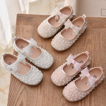 Νέα κοριτσίστικα παπούτσια Princess single Pearl Shallow Παιδικά Flat Shose Παιδικά Παπούτσια με παπιγιόν 2022 Άνοιξη Φθινόπωρο B207