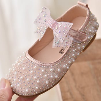 Νέα κοριτσίστικα παπούτσια Princess single Pearl Shallow Παιδικά Flat Shose Παιδικά Παπούτσια με παπιγιόν 2022 Άνοιξη Φθινόπωρο B207