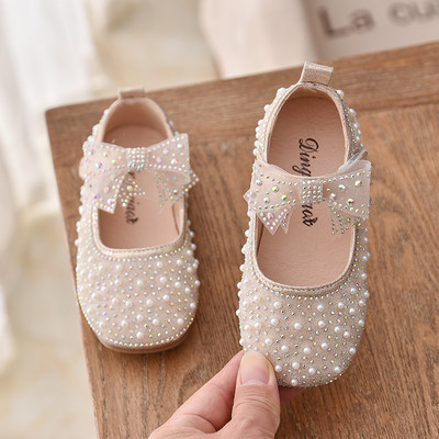 Νέα κοριτσίστικα παπούτσια Princess single Pearl Shallow Παιδικά Flat Shose Παιδικά Παπούτσια με παπιγιόν 2022 Άνοιξη Φθινόπωρο B207