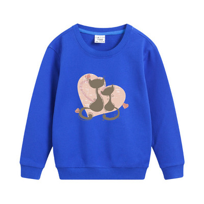 Aimi Lakana Παιδικό μακρυμάνικο πουλόβερ Love Cat Design Ρούχα Βρεφικά κορίτσια Βαμβακερά φούτερ Φορέματα κινουμένων σχεδίων