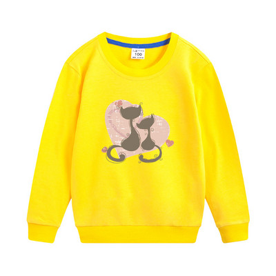 Aimi Lakana Παιδικό μακρυμάνικο πουλόβερ Love Cat Design Ρούχα Βρεφικά κορίτσια Βαμβακερά φούτερ Φορέματα κινουμένων σχεδίων