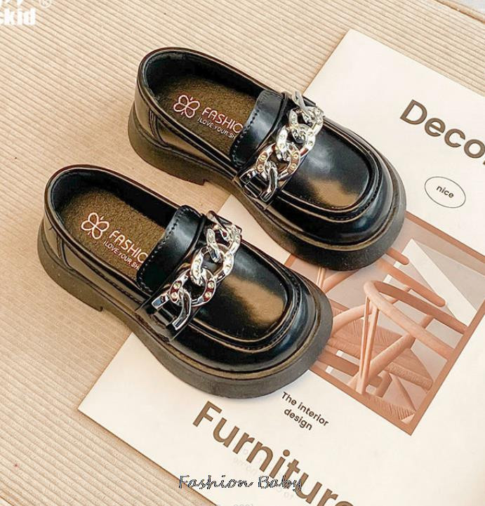 Proljeće Jesen Dječje Kožne cipele za djevojčice Cipele za djevojčice Ležerne cipele Tenisice Crne bež mokasine Dječaci Cipele s lancem za djecu