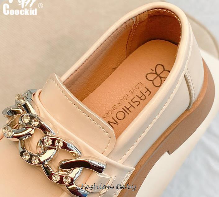 Proljeće Jesen Dječje Kožne cipele za djevojčice Cipele za djevojčice Ležerne cipele Tenisice Crne bež mokasine Dječaci Cipele s lancem za djecu