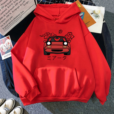 Anime Initial D Hoodie Ιαπωνικά αυτοκίνητα Miata MX5 με εμπριμέ κουκούλα Γυναικεία μόδα Harajuku Γραφική μόδα Ανδρικά κουκούλα