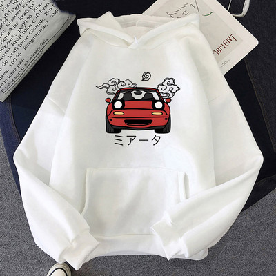 Anime Initial D Hoodie Ιαπωνικά αυτοκίνητα Miata MX5 με εμπριμέ κουκούλα Γυναικεία μόδα Harajuku Γραφική μόδα Ανδρικά κουκούλα