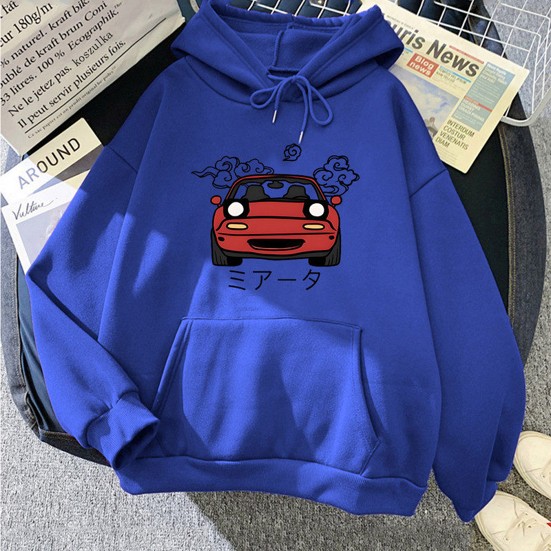 Anime Initial D Hoodie Ιαπωνικά αυτοκίνητα Miata MX5 με εμπριμέ κουκούλα Γυναικεία μόδα Harajuku Γραφική μόδα Ανδρικά κουκούλα