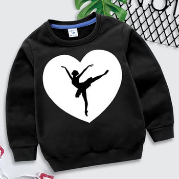 I Love Dance Ballet Print Παιδικά ρούχα για κορίτσια Casual Funny Hoodie Μακρυμάνικο Y2k Sudadera Fashion Ballet Παιδική μπλούζα μπλούζα