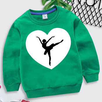 I Love Dance Ballet Print Παιδικά ρούχα για κορίτσια Casual Funny Hoodie Μακρυμάνικο Y2k Sudadera Fashion Ballet Παιδική μπλούζα μπλούζα