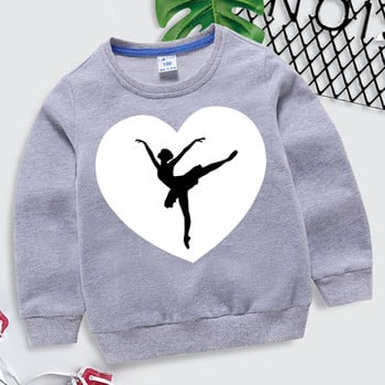 I Love Dance Ballet Print Παιδικά ρούχα για κορίτσια Casual Funny Hoodie Μακρυμάνικο Y2k Sudadera Fashion Ballet Παιδική μπλούζα μπλούζα