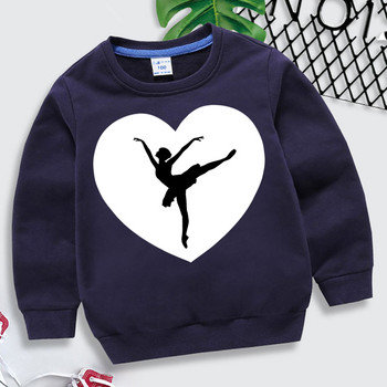 I Love Dance Ballet Print Παιδικά ρούχα για κορίτσια Casual Funny Hoodie Μακρυμάνικο Y2k Sudadera Fashion Ballet Παιδική μπλούζα μπλούζα