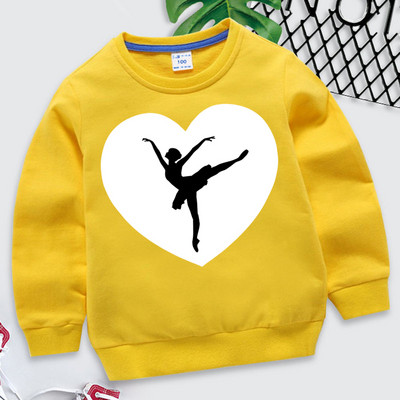 I Love Dance Ballet Print Παιδικά ρούχα για κορίτσια Casual Funny Hoodie Μακρυμάνικο Y2k Sudadera Fashion Ballet Παιδική μπλούζα μπλούζα